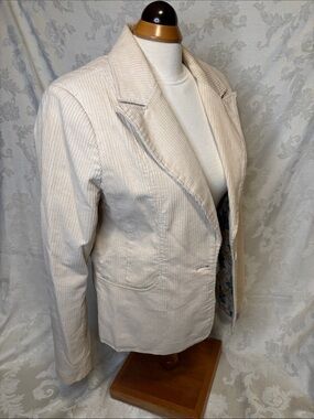 Women's Cream Corduroy Blazer Jacket